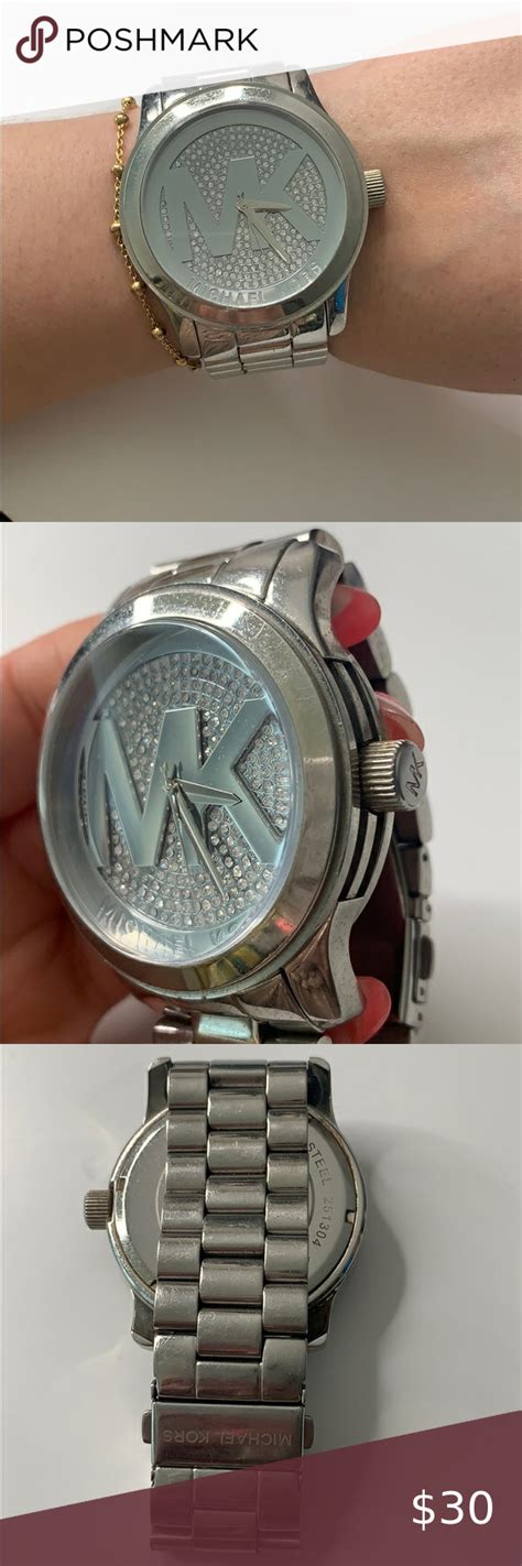 michael kors silver blue watch|mike eps watches with bling.